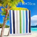 100% cotton stripe turkish beach towel with tassels